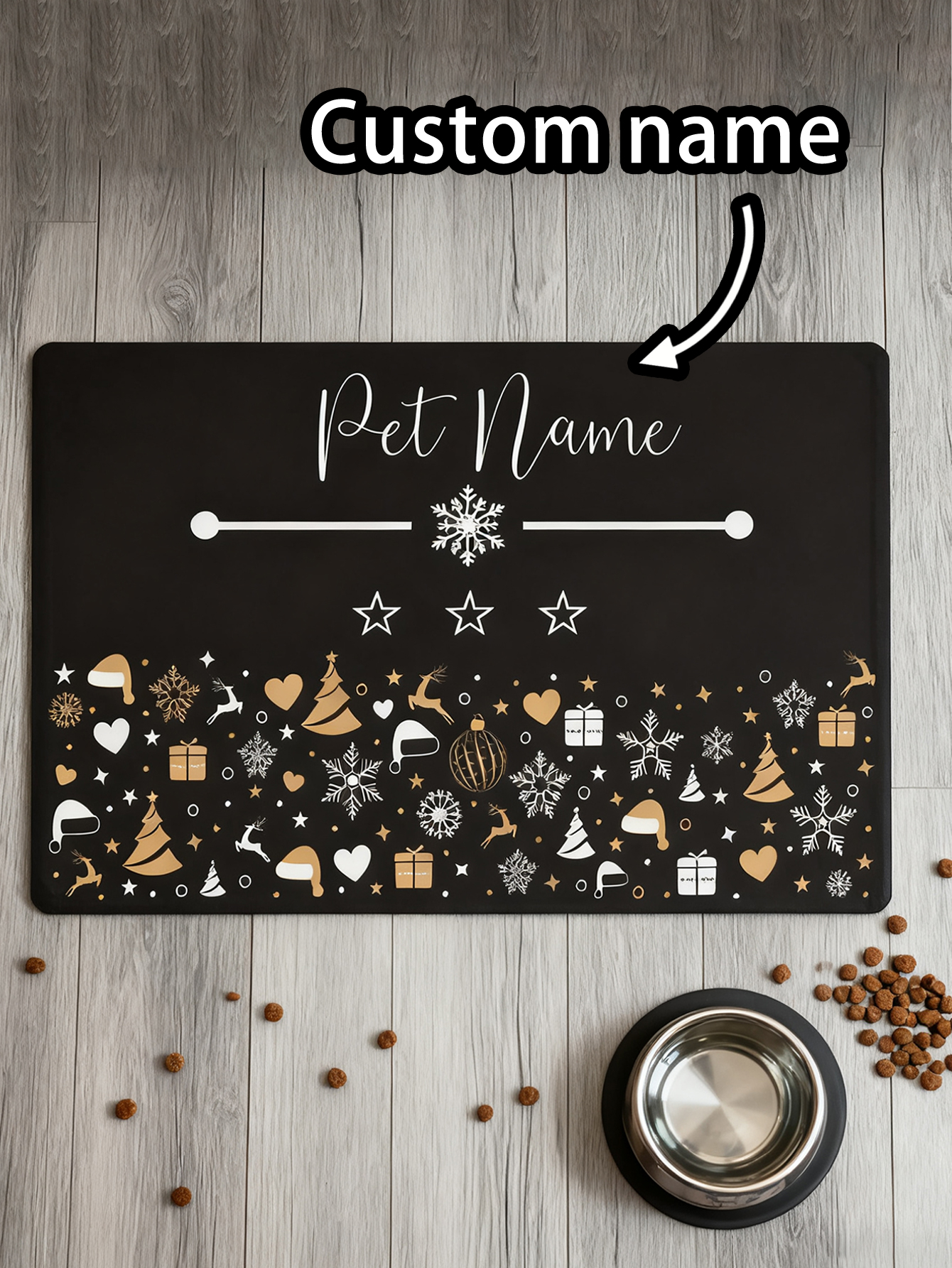 Customized Christmas Pet Feeding Mat